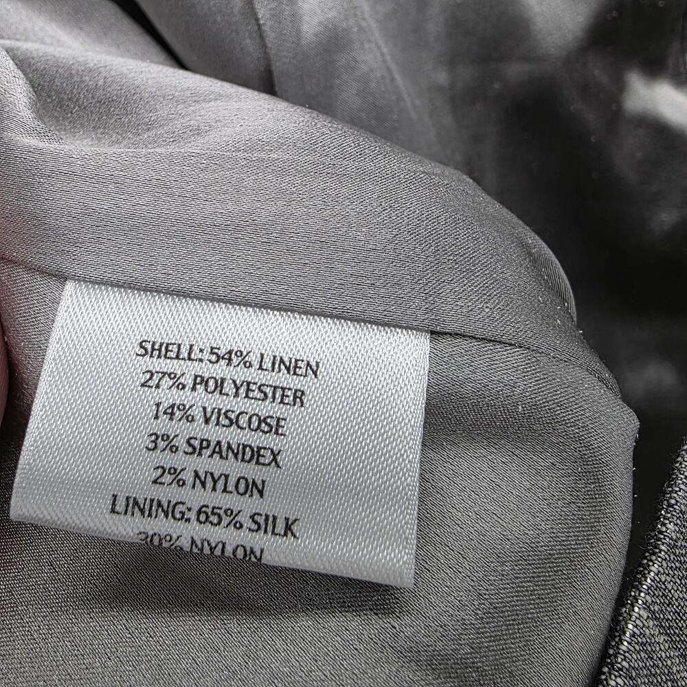 Eileen Fisher Skirt Womens M Gray Knee Length A-Line Lined Linen Blend Work - Picture 6 of 7